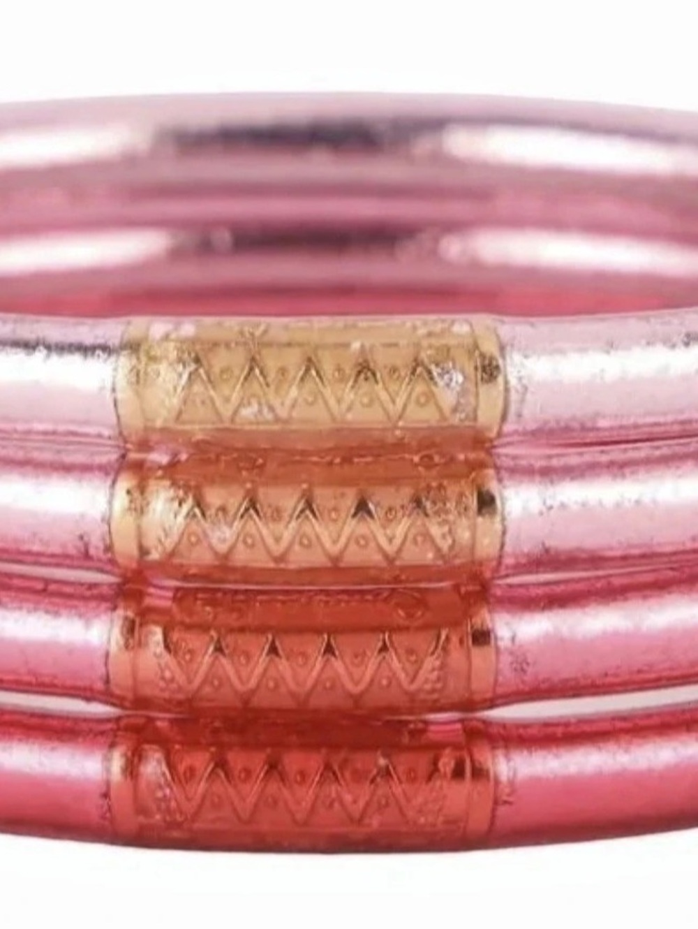 BuDhaGirl All Weather Bangles Three Kings Set Pink Bracelet